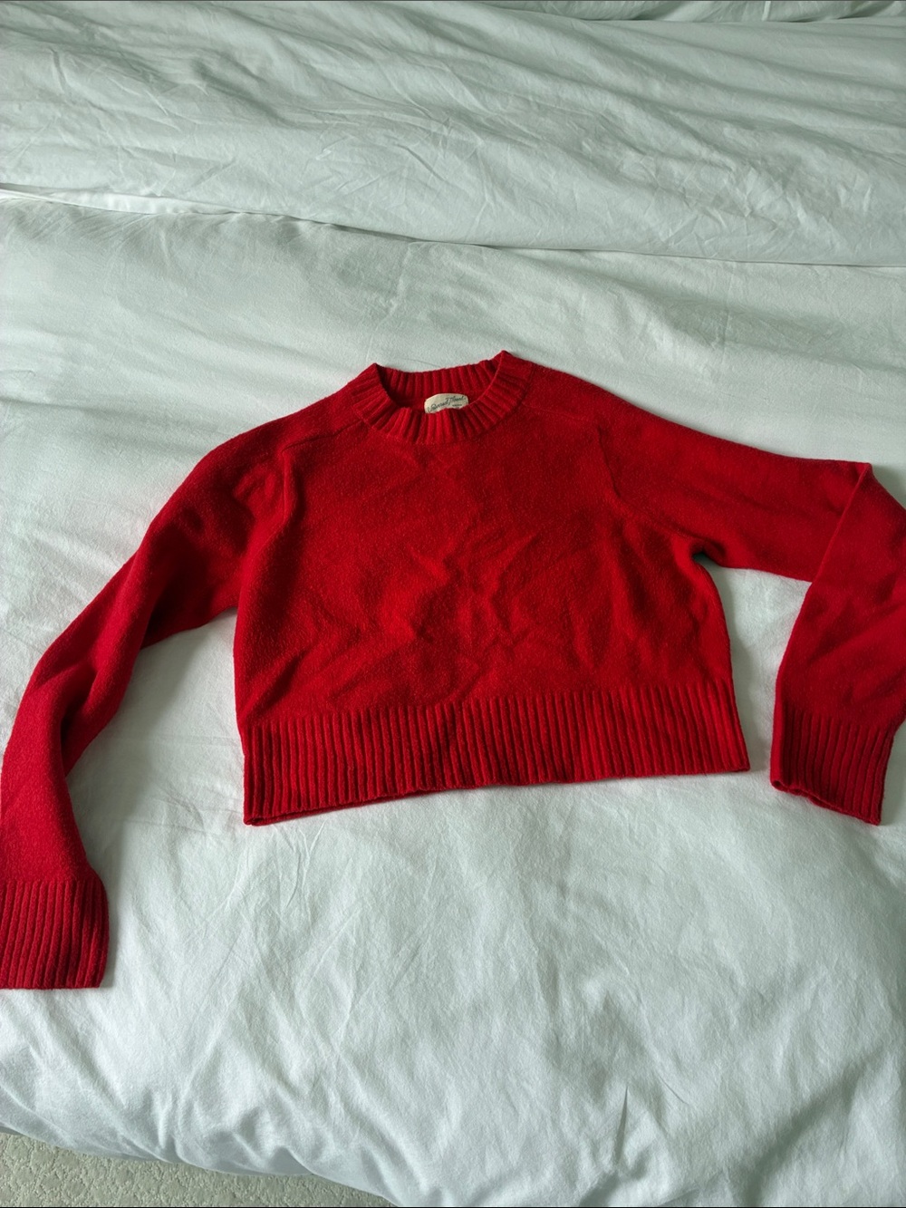 Universal Thread Red Cropped Crewneck Sweater